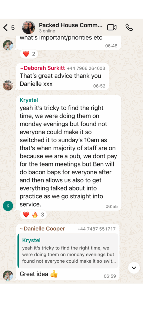 Packed House WhatsApp community chat